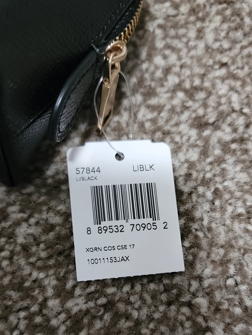 Coach Black Leather Cosmetic Case 17 with Gold Logo